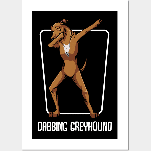 Sighthound - Dabbing Dab Funny Greyhound Dog Lover Wall Art by Lumio Gifts